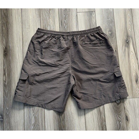 Reebok Athletic Cargo Brown Shorts 100% Nylon Drawstring Mens Size Large - Picture 5 of 10